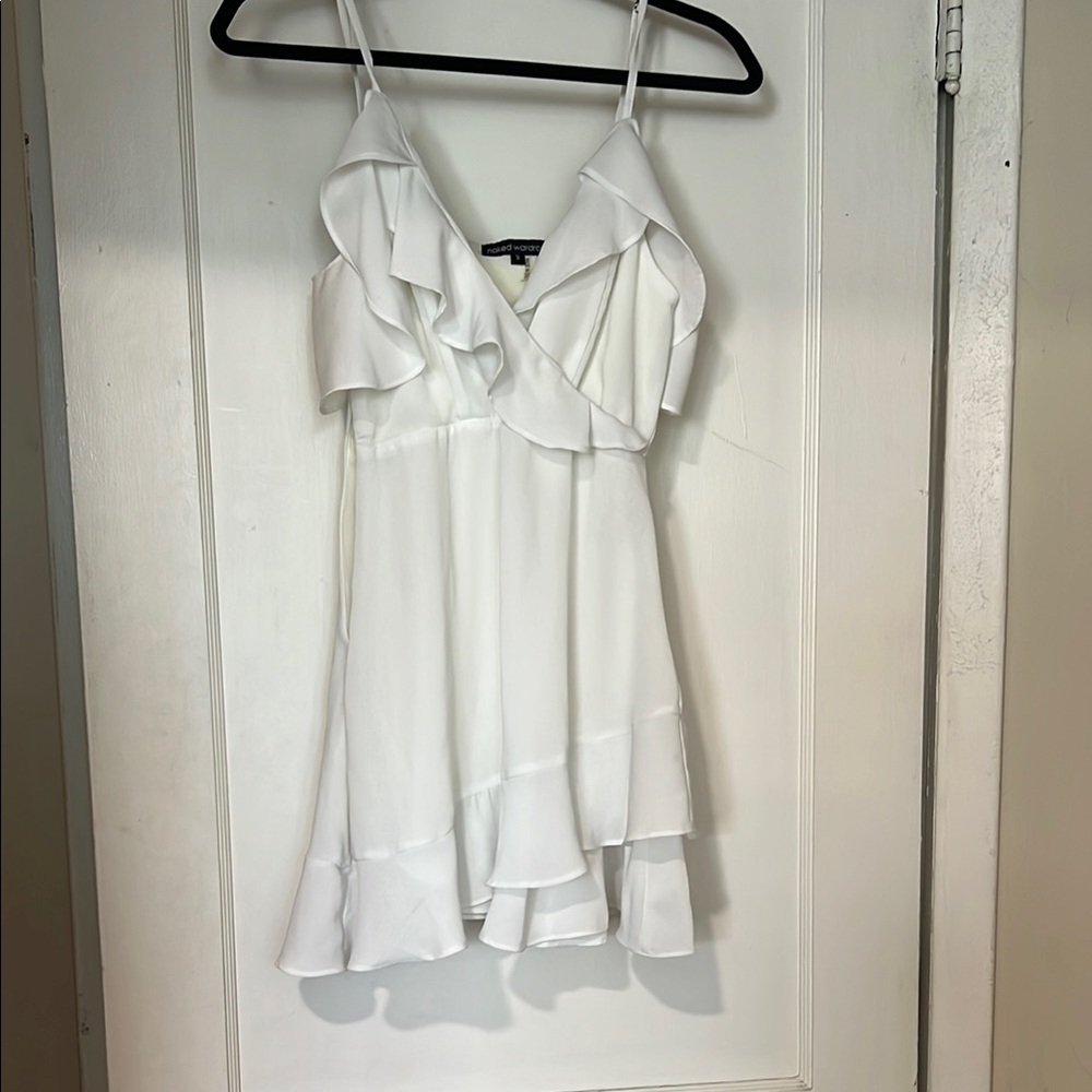 White Ruffled Mini Dress